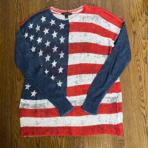 Rock & Republic patriotic flag sweater lightweight sweater long sleeve SM